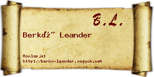 Berkó Leander névjegykártya
